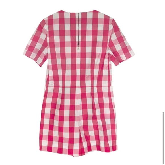 Draper James MELROSE pink and white checkered spring summer vacation romper - Picture 4 of 12
